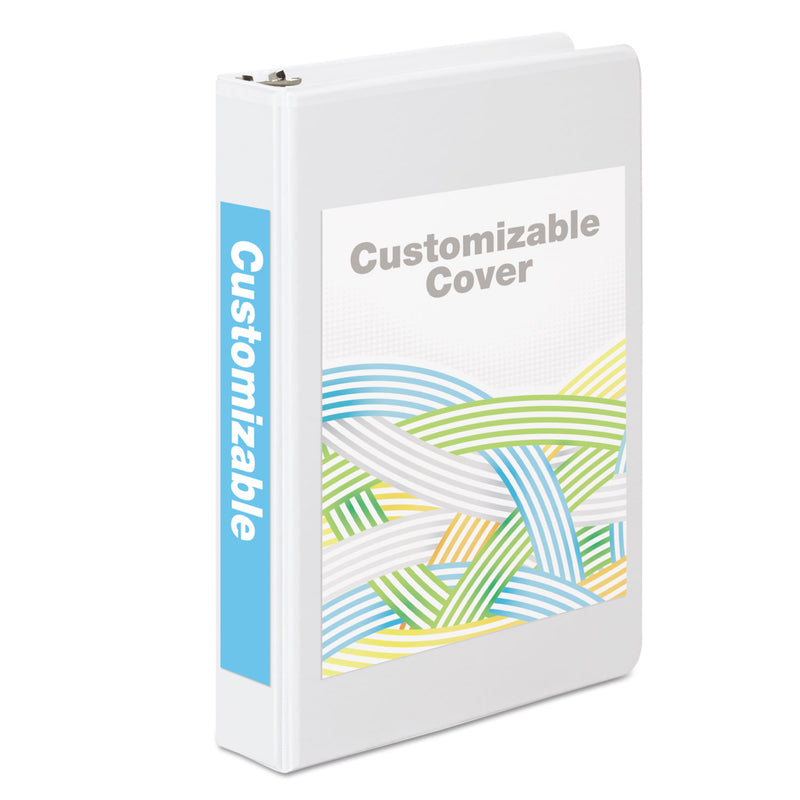 Wilson Jones A4 International Round Ring View Binder, 4 Rings, 1" Capacity, 11.63 x 8.13, White