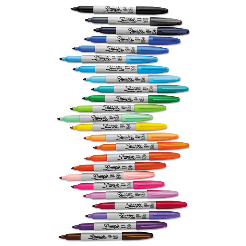 Sharpie Fine Tip Permanent Marker, Fine Bullet Tip, Assorted Colors, 24/Pack