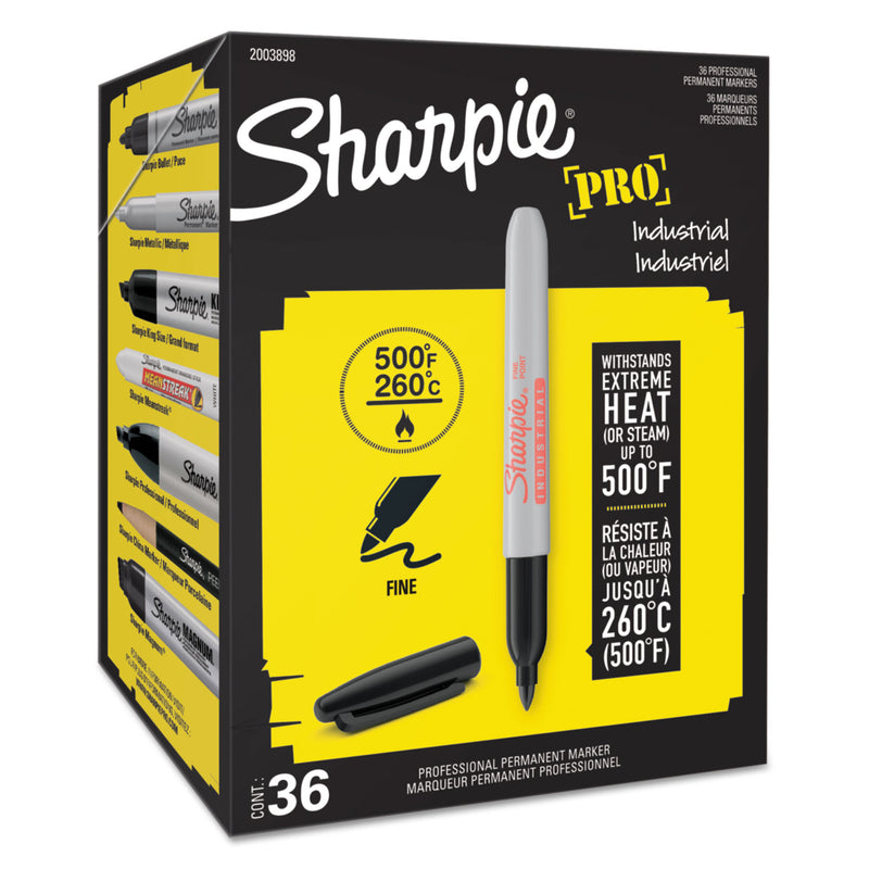 Sharpie Industrial Permanent Marker Value Pack, Fine Bullet Tip, Black