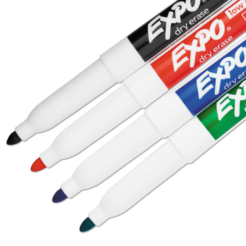 EXPO Low-Odor Dry Erase Marker Office Value Pack, Fine Bullet Tip, Assorted Colors, 36/Pack