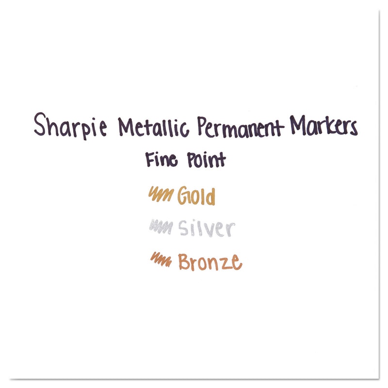 Sharpie Metallic Fine Point Permanent Marker Value Pack, Fine Bullet Tip, Metallic Silver, 36/Pack