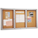Quartet Enclosed Bulletin Board, Natural Cork/Fiberboard, 72 x 36, Silver Aluminum Frame