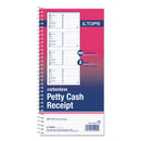 TOPS Petty Cash Receipt Book, Two-Part Carbonless, 5.5 x 11, 4/Page, 200 Forms