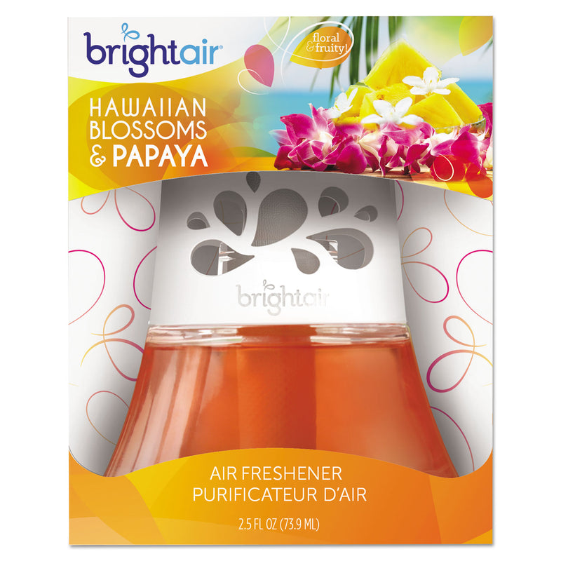 BRIGHT Air Scented Oil Air Freshener, Hawaiian Blossoms and Papaya, Orange, 2.5 oz, 6/Carton