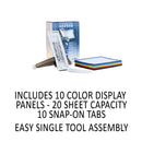 Durable SHERPA Desk Reference System, 10 Panels, 10 x 5.63 x 13.88, Assorted Borders