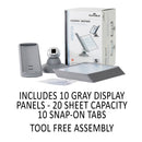 Durable SHERPA Motion Desk Reference System, 10 Panels, Gray Borders