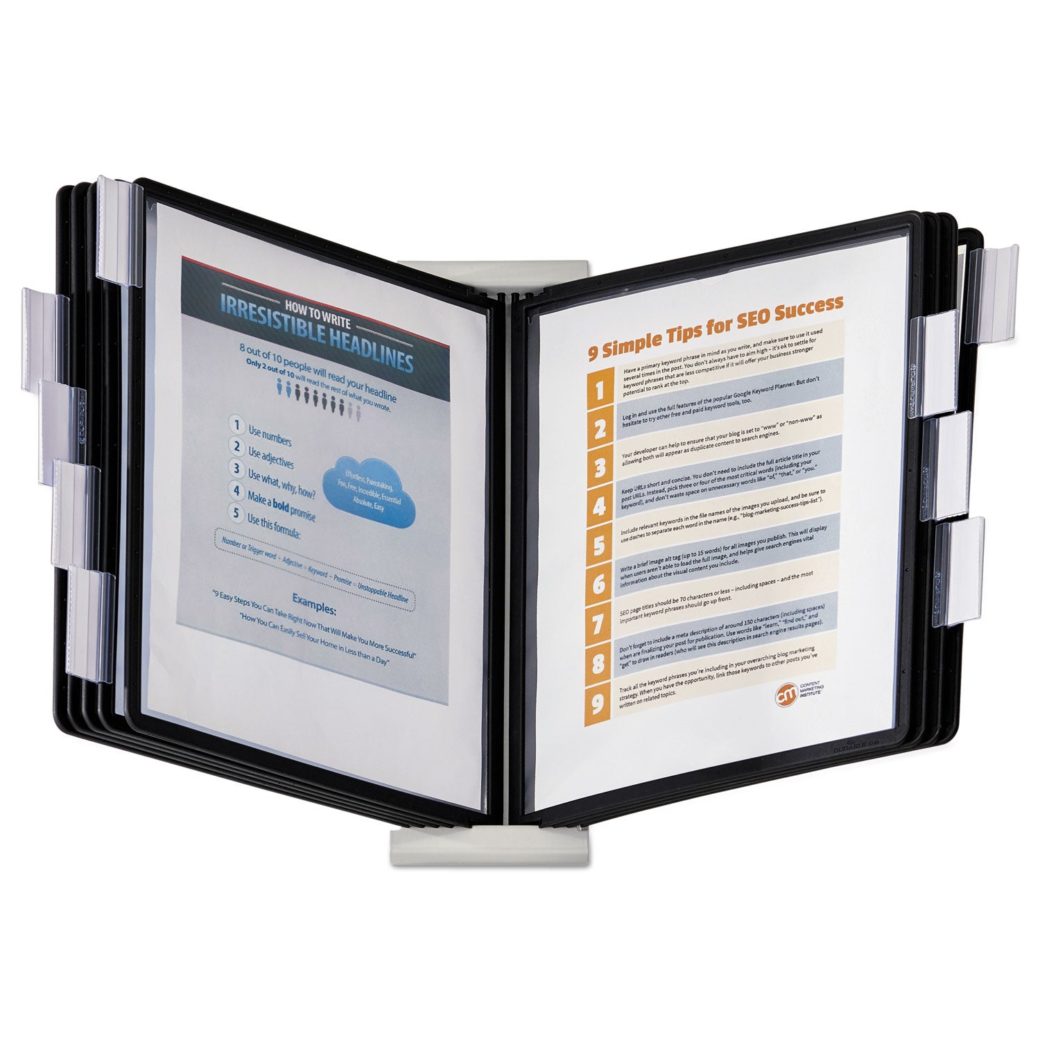 Desktop Reference Guide Ladder System InstaView Expandable Desktop Reference System, 10 Panels, Black Borders ...