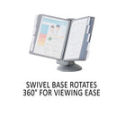 Durable SHERPA Motion Desk Reference System, 10 Panels, Gray Borders