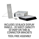 Durable InstaView Expandable Desktop Reference System, 10 Panels, Black Borders