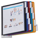 Durable Sherpa Wall-Mount Reference System, 10 Gray Panels, Letter, Assorted Borders