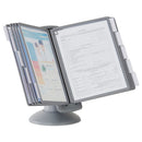 Durable SHERPA Motion Desk Reference System, 10 Panels, Gray Borders