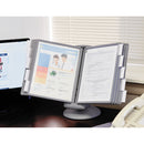 Durable SHERPA Motion Desk Reference System, 10 Panels, Gray Borders