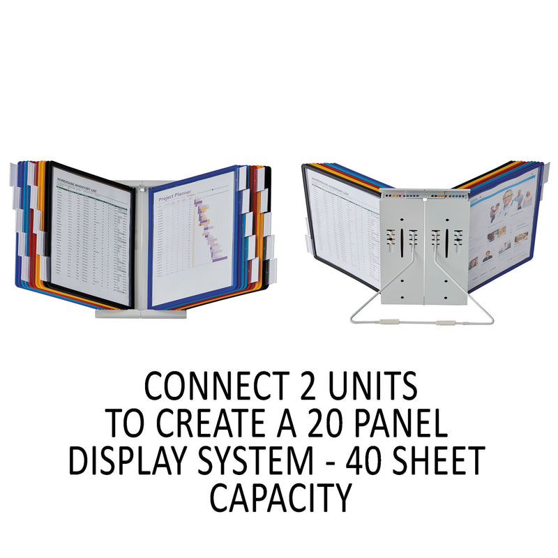 Durable InstaView Expandable Desktop Reference System, 10 Panels, Assorted Borders
