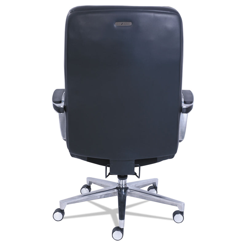 La-Z-Boy Commercial 2000 Big/Tall Executive Chair, Lumbar, Supports 400 lb, 20.25" to 23.25" Seat Height, Black Seat/Back, Silver Base