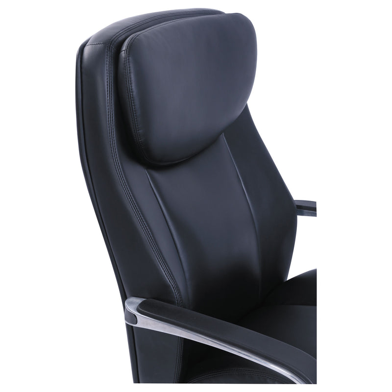 La-Z-Boy Commercial 2000 Big/Tall Executive Chair, Lumbar, Supports 400 lb, 20.25" to 23.25" Seat Height, Black Seat/Back, Silver Base