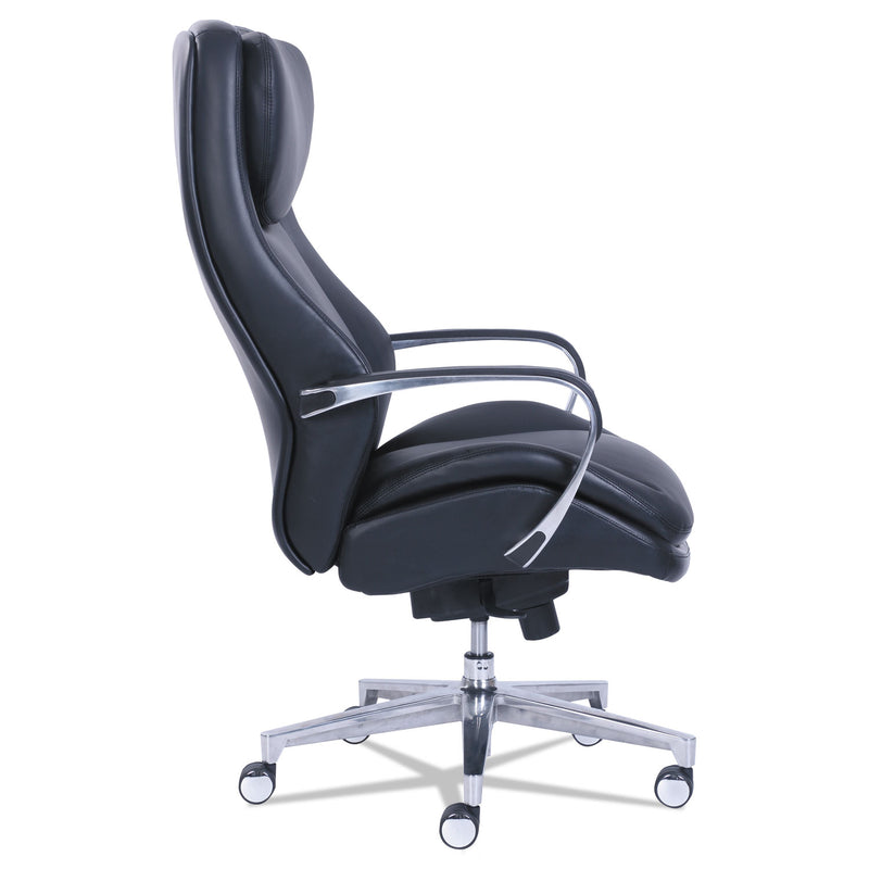 La-Z-Boy Commercial 2000 Big/Tall Executive Chair, Supports Up to 400 lb, 20.5" to 23.5" Seat Height, Black Seat/Back, Silver Base