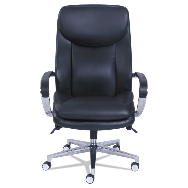La-Z-Boy Commercial 2000 Big/Tall Executive Chair, Lumbar, Supports 400 lb, 20.25" to 23.25" Seat Height, Black Seat/Back, Silver Base