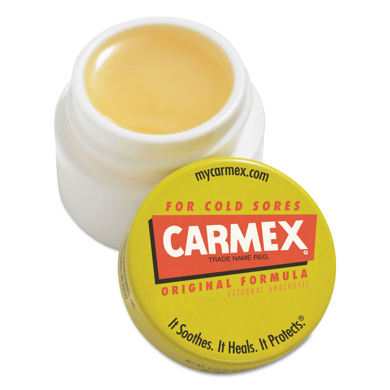 Carmex Moisturizing Lip Balm, Original Flavor, 0.25 oz Jar, 12/Box