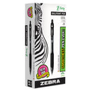 Zebra Z-Grip Ballpoint Pen, Retractable, Medium 1 mm, Black Ink, Clear Barrel, 12/Pack