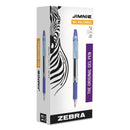 Zebra Jimnie Gel Pen, Stick, Medium 0.7 mm, Blue Ink, Smoke Barrel, 12/Pack