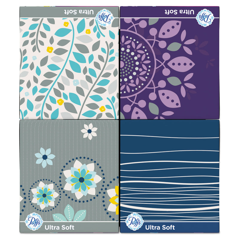 Puffs Ultra Soft Facial Tissue, 2-Ply, White, 56 Sheets/Box, 4 Boxes/Pack, 6 Packs/Carton