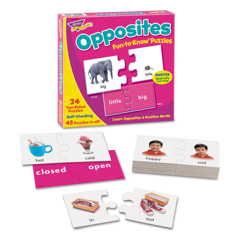 TREND Fun to Know Puzzles, Opposites, Ages 3 and Up, 24 Puzzles