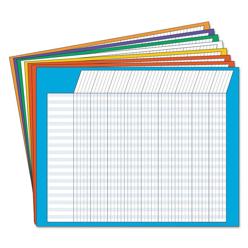 TREND Jumbo Horizontal Incentive Chart Pack, 28 x 22, Assorted Colors with Assorted Borders, 8/Pack