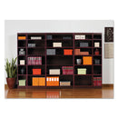 Alera Square Corner Wood Veneer Bookcase, Six-Shelf, 35.63w x 11.81d x 71.73h, Mahogany