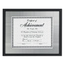 DAX Contemporary Wood Frame, Silver Metal Mat, 11 x 14, 8.5 x 11, Black