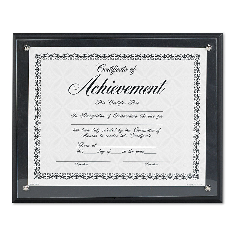 DAX Award Plaque, Wood/Acrylic Frame, Up to 8.5 x 11, Black