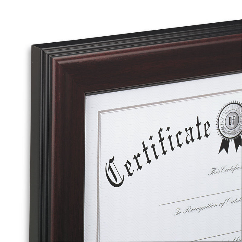 DAX Rosewood Document Frame, Wall-Mount, Plastic, 8.5 x 11