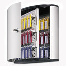 Durable Locking Key Cabinet, 36-Key, Brushed Aluminum, Silver, 11.75 x 4.63 x 11