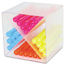deflecto Stackable Cube Organizer, X Divider, 4 Compartments, Plastic, 6 x 7.2 x 6, Clear