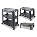 Alera 3-in-1 Cart/Stand, Plastic, 3 Shelves, 1 Drawer, 100 lb Capacity, 21.63" x 13.75" x 24.75", Black/Gray