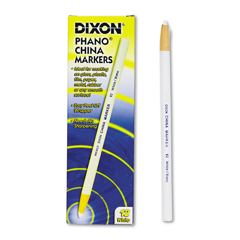 Dixon China Marker, White, Dozen