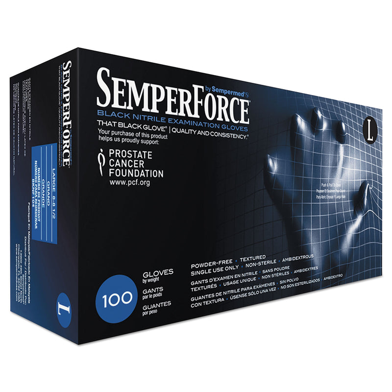 SemperForce Gloves, Black, Large, 1000/Carton
