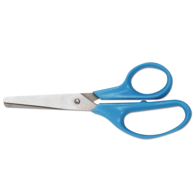 Universal Kids' Scissors, Rounded Tip, 5" Long, 1.75" Cut Length, Assorted Straight Handles, 2/Pack