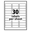 Avery Repositionable Address Labels w/SureFeed, Laser, 1 x 2.63, White, 3000/Box