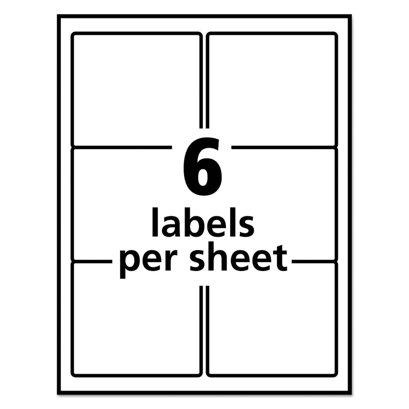 Avery Repositionable Shipping Labels w/SureFeed, Inkjet, 3.33 x 4, White, 150/Box