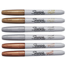 Sharpie Metallic Fine Point Permanent Markers, Fine Bullet Tip, Gold-Silver-Bronze, 6/Pack