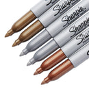Sharpie Metallic Fine Point Permanent Markers, Fine Bullet Tip, Gold-Silver-Bronze, 6/Pack