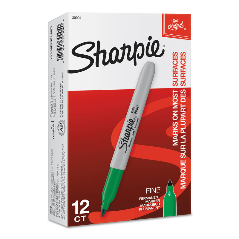 Sharpie Fine Bullet Tip Permanent Marker, Green, Dozen