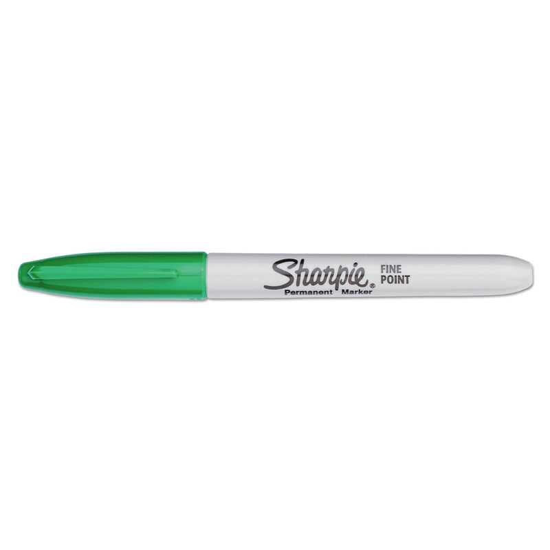 Sharpie Fine Bullet Tip Permanent Marker, Green, Dozen