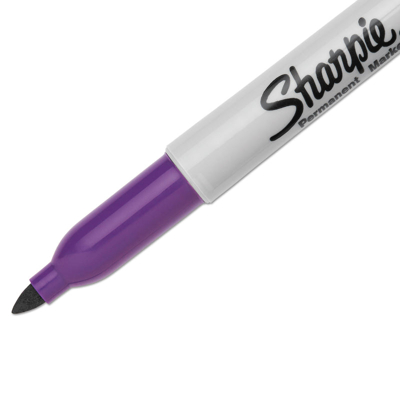 Sharpie Fine Tip Permanent Marker, Fine Bullet Tip, Purple, Dozen