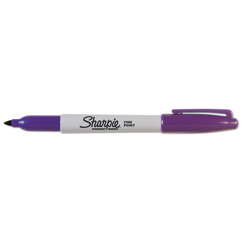Sharpie Fine Tip Permanent Marker, Fine Bullet Tip, Purple, Dozen