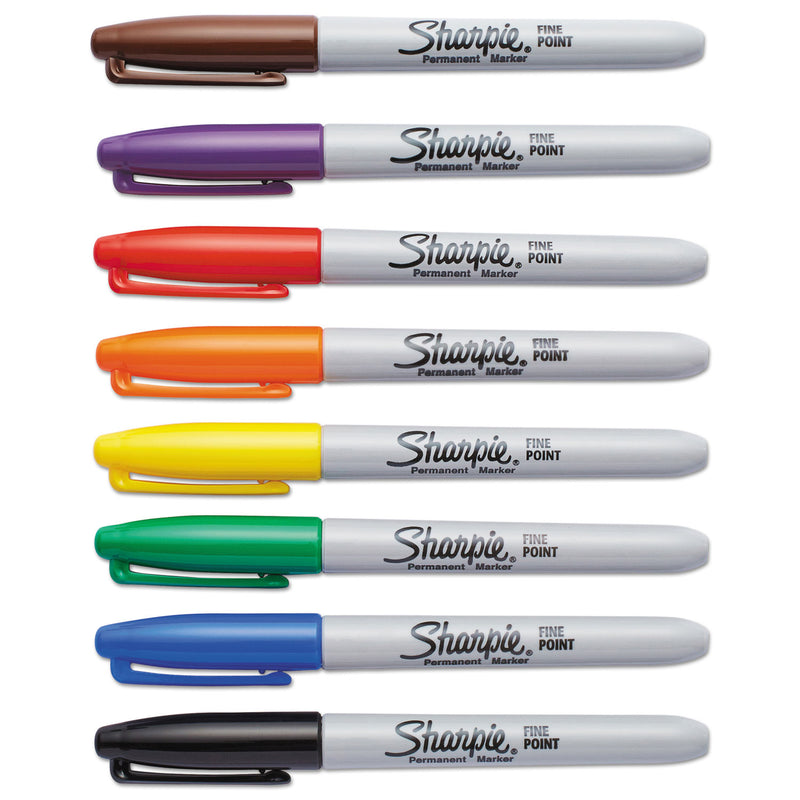 Sharpie Fine Tip Permanent Marker, Fine Bullet Tip, Assorted Colors, 8/Set