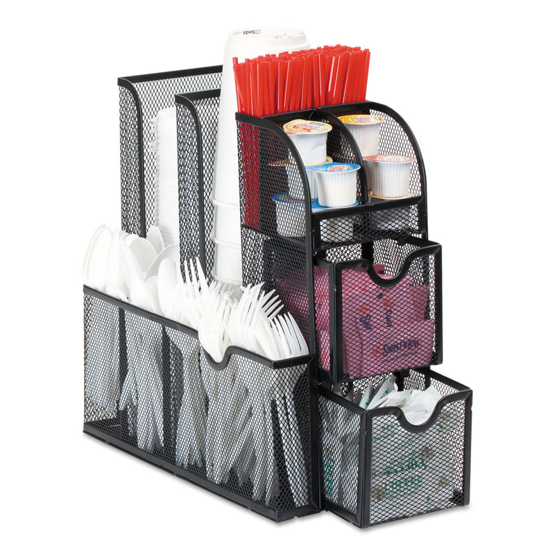 Mind Reader Organizer Coffee Condiment Organizer, 12.2 x 12 x 6, Black