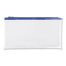 Universal Zippered Wallets/Cases, Transparent Plastic, 11 x 6, Clear/Blue, 2/Pack