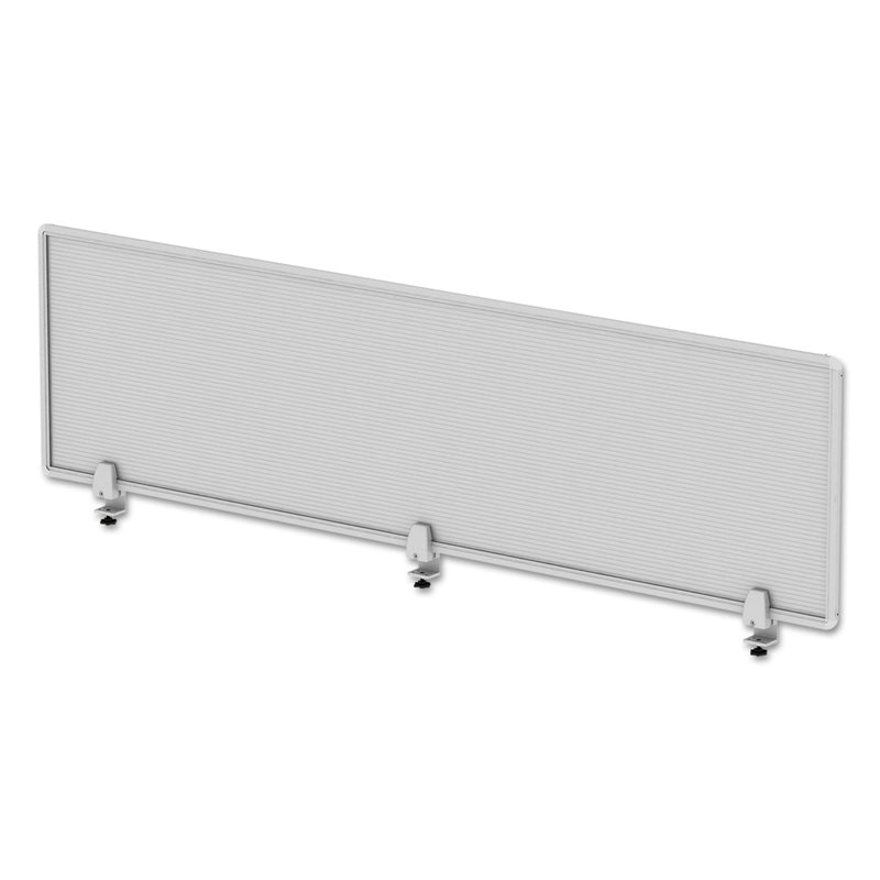 Alera Polycarbonate Privacy Panel, 65w x 0.5d x 18h, Silver/Clear
