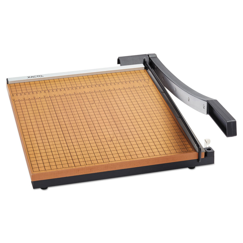 X-ACTO Square Commercial Grade Wood Base Guillotine Trimmer, 15 Sheets, 15" Cut Length, 15 x 15